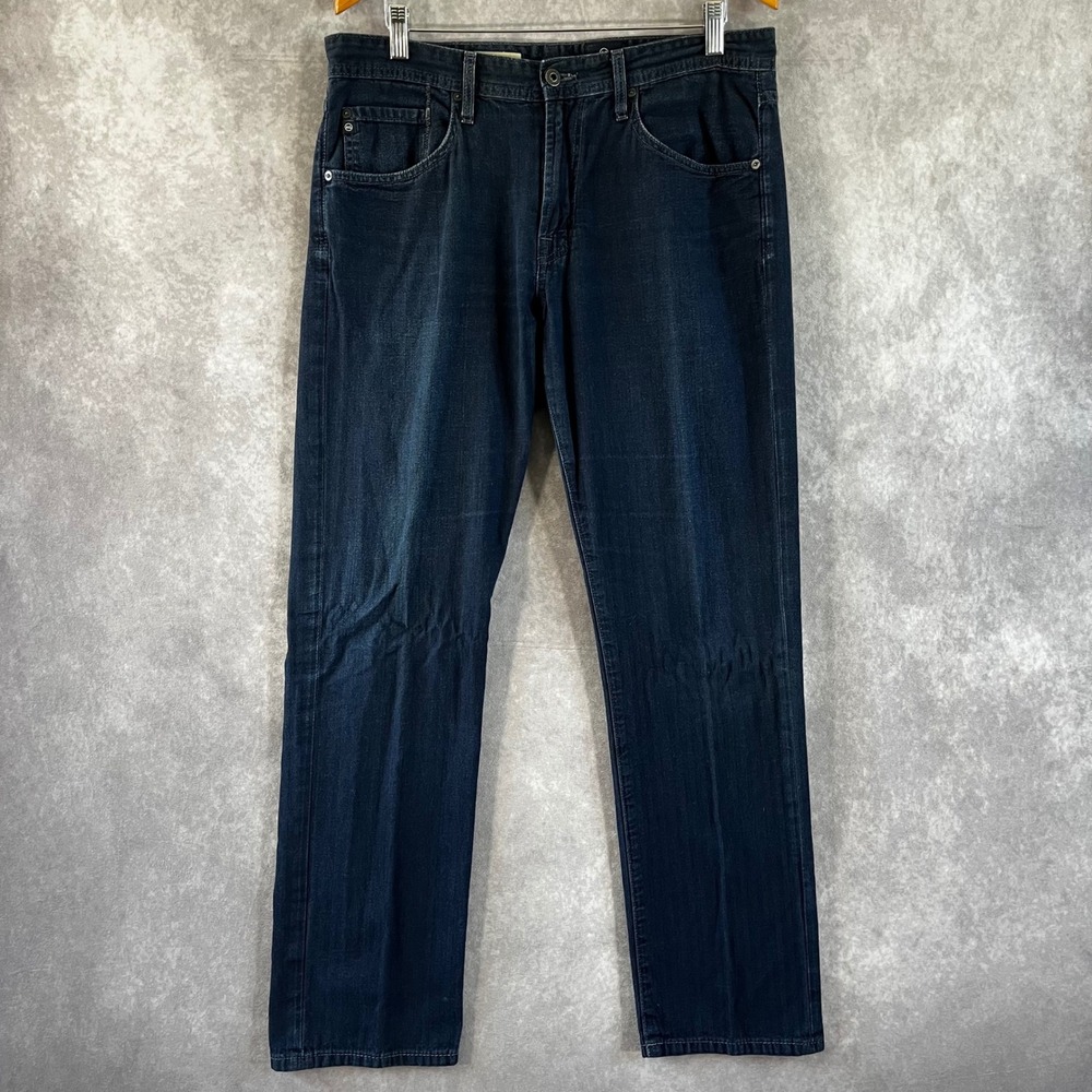 AG Adriano Goldschmied The Graduate Jeans Mens 34 Dark Wash Herringbone Tailored